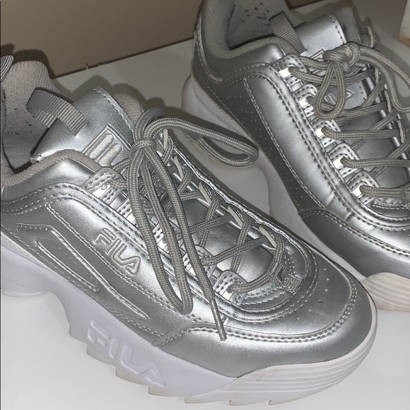 Silver Fila chunky sneakers - Picture 2 of 5